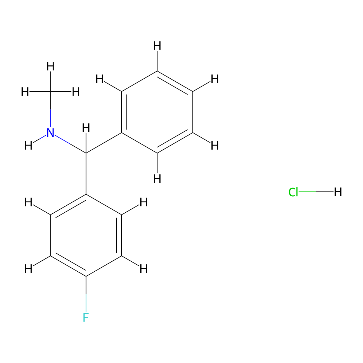 [(4-Fluorophenyl)(phenyl)methyl](methyl)aminehydrochloride molecular structure, CAS 2792201-85-3
