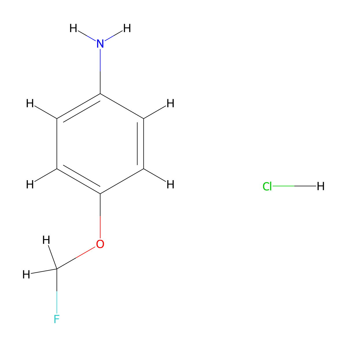 4-(Fluoromethoxy)aniline hydrochloride molecular structure, CAS 2792201-90-0