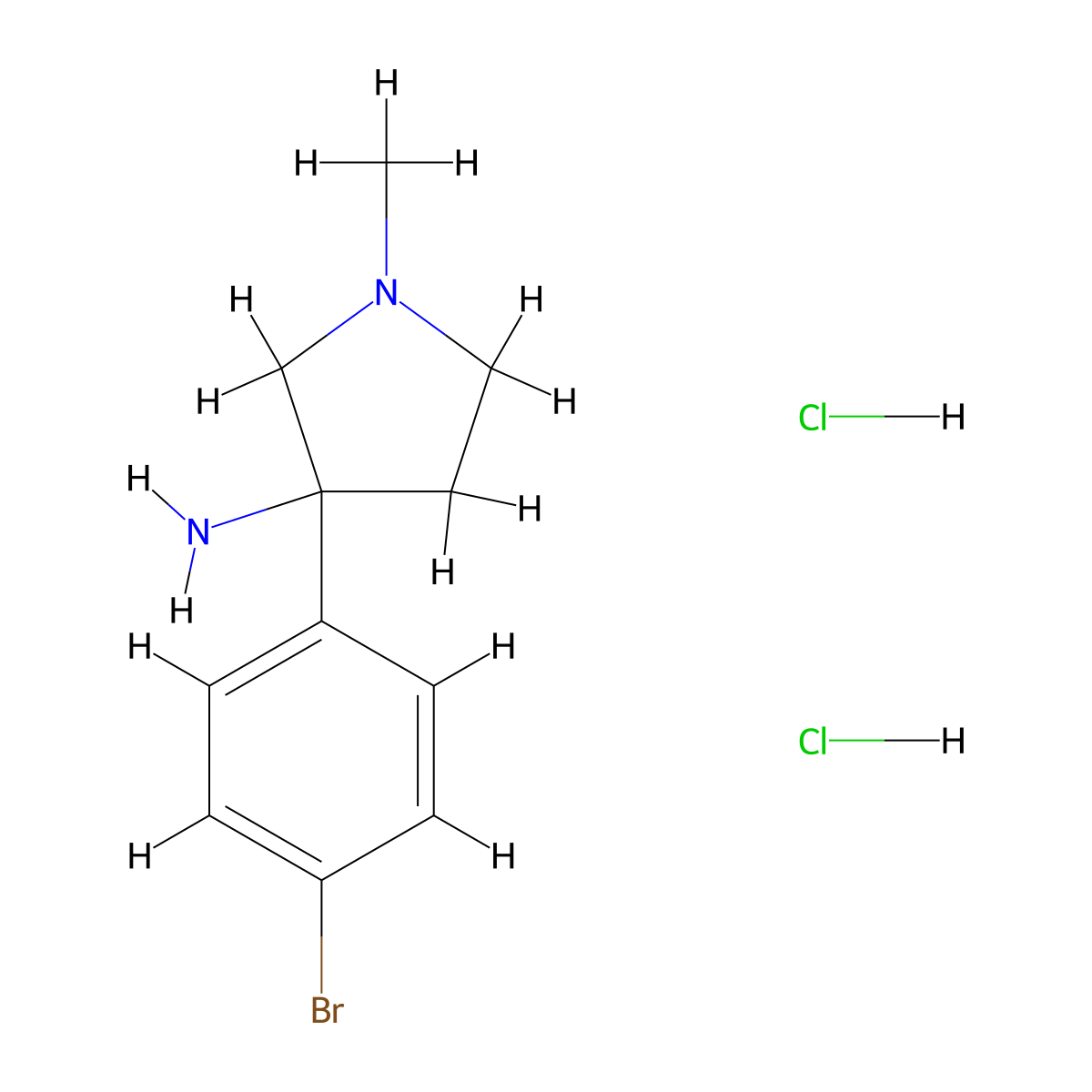 3-(4-Bromophenyl)-1-methylpyrrolidin-3-aminedihydrochloride molecular structure, CAS 2792201-91-1