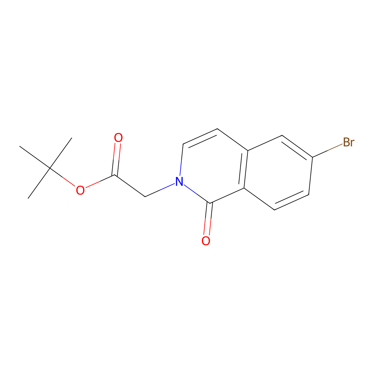 Tert-butyl 2-(6-bromo-1-oxo-1,2-dihydroisoquinolin-2-yl)acetate molecular structure, CAS 2792201-92-2