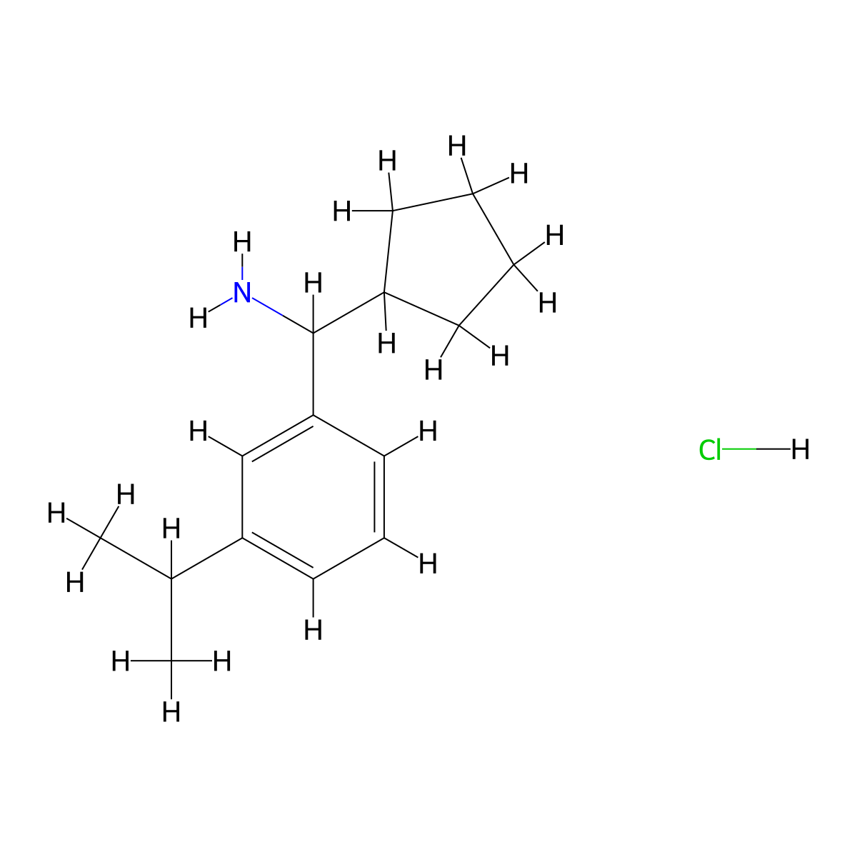 Cyclopentyl[3-(propan-2-yl)phenyl]methanamine hydrochloride molecular structure, CAS 2792201-96-6