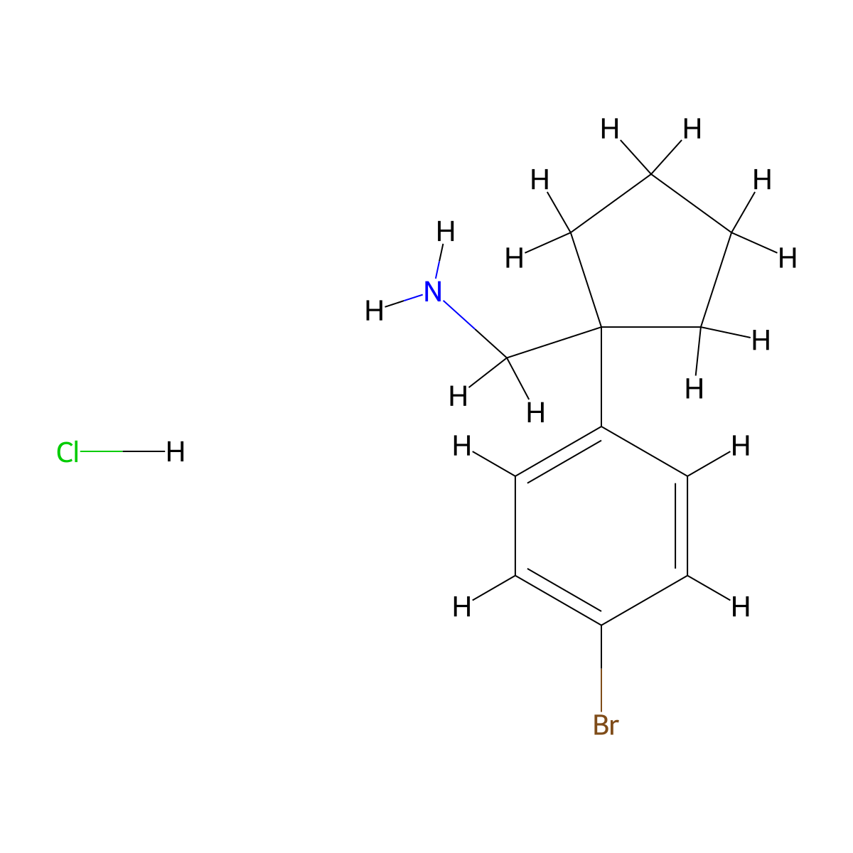 1-[1-(4-Bromophenyl)cyclopentyl]methanamine hydrochloride molecular structure, CAS 2792202-02-7