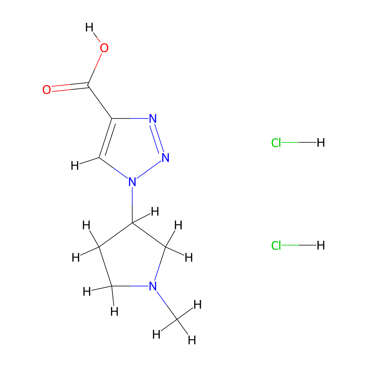 1-(1-methylpyrrolidin-3-yl)-1H-1,2,3-triazole-4-carboxylic acid dihydrochloride molecular structure, CAS 2792202-06-1