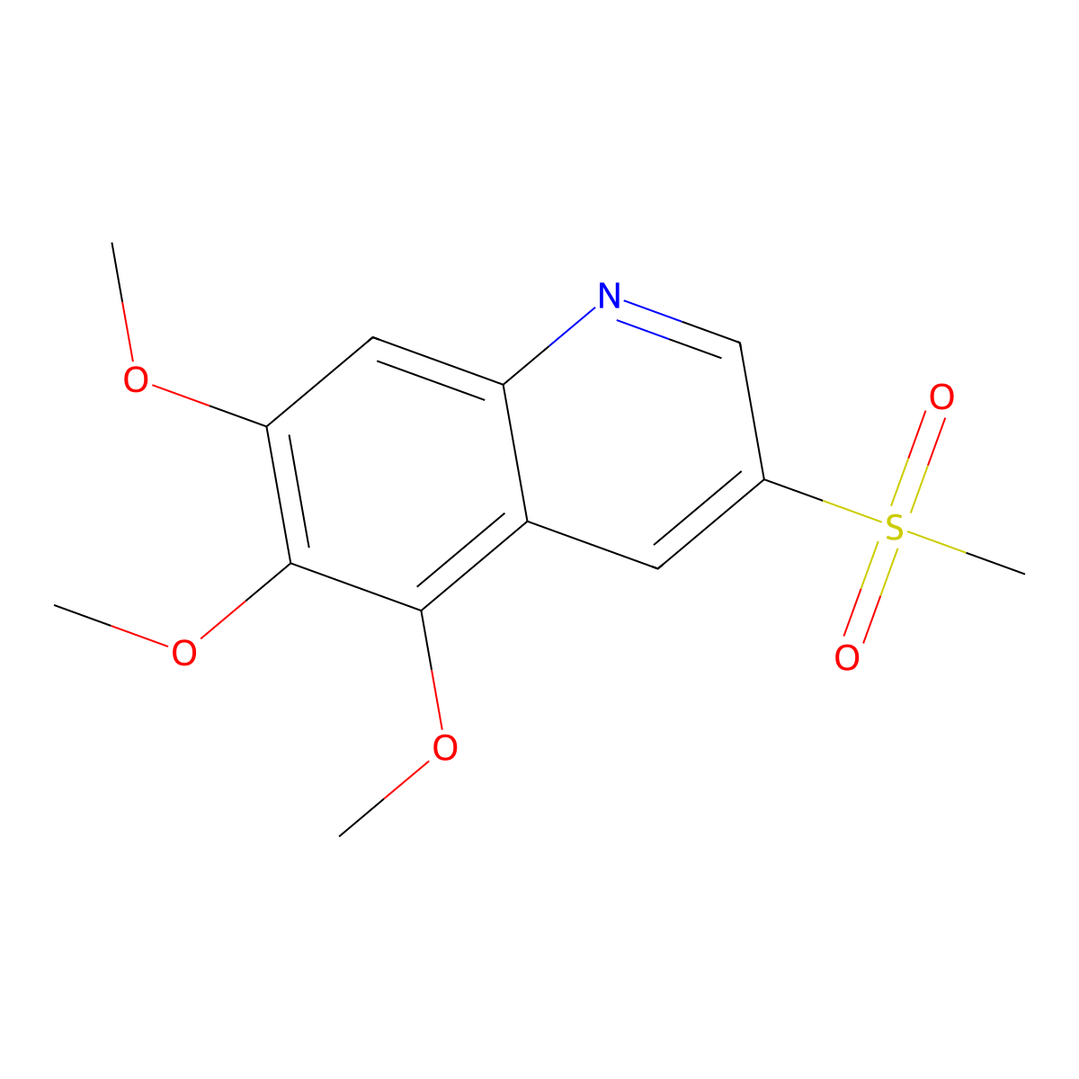 3-Methanesulfonyl-5,6,7-trimethoxyquinoline molecular structure, CAS 2792202-13-0