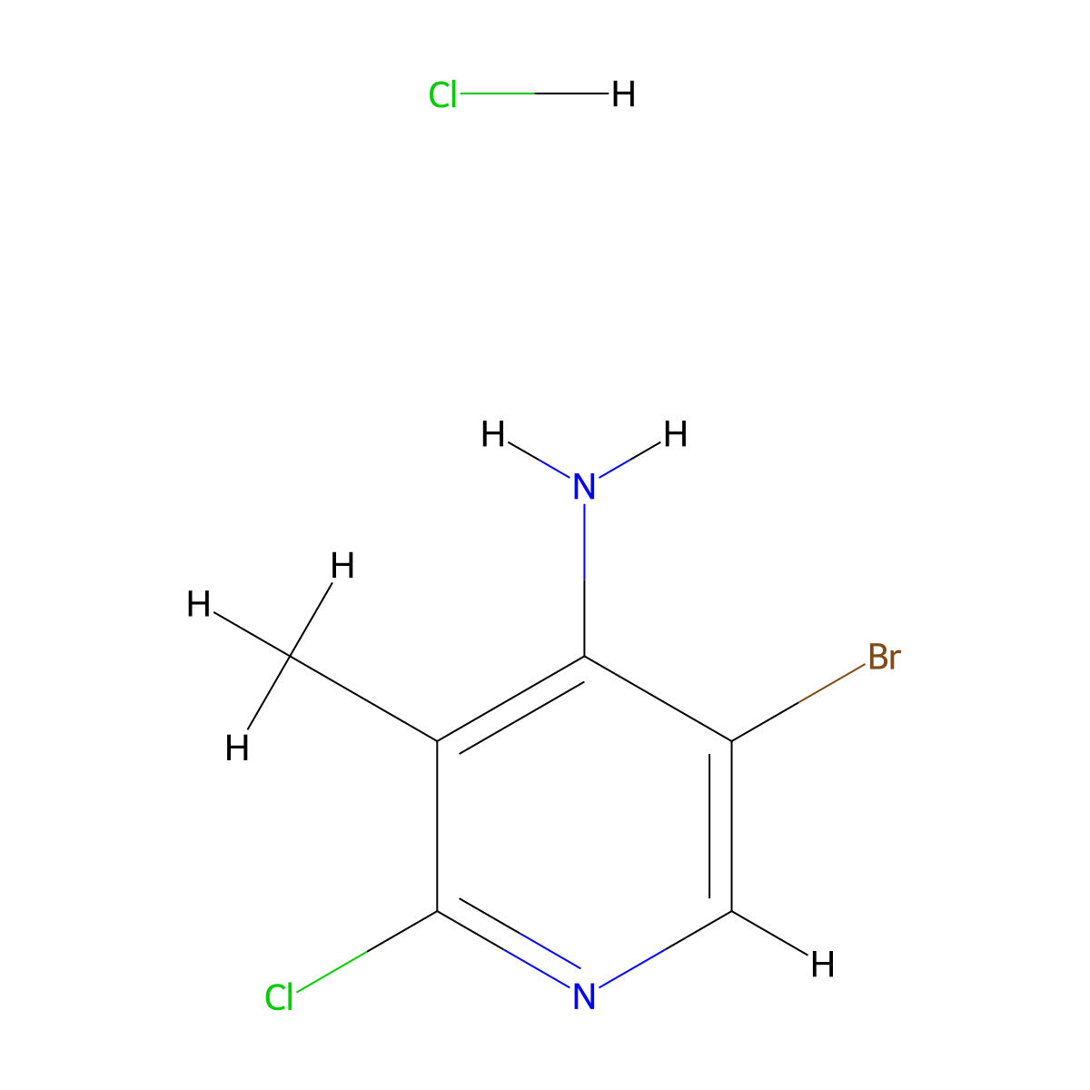 5-Bromo-2-chloro-3-methylpyridin-4-amine hydrochloride molecular structure, CAS 2792202-15-2