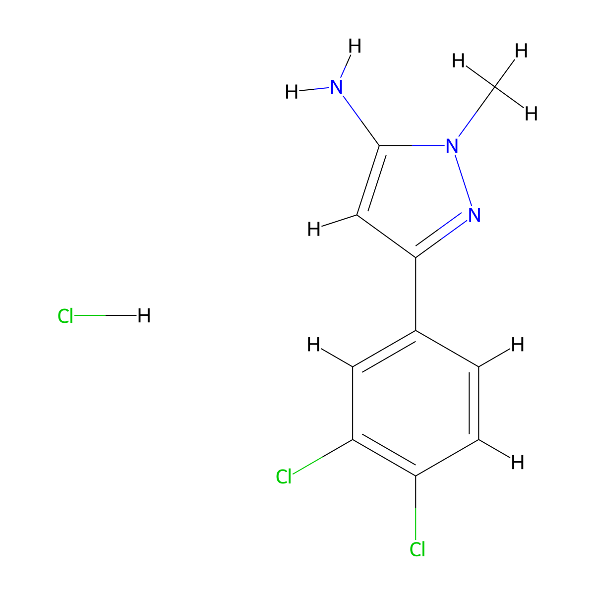 3-(3,4-dichlorophenyl)-1-methyl-1H-pyrazol-5-amine hydrochloride molecular structure, CAS 2792202-17-4