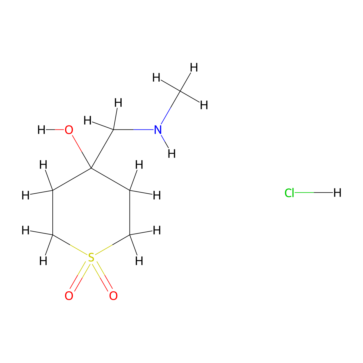 4-Hydroxy-4-[(methylamino)methyl]-1lambda6-thiane-1,1-dionehydrochloride molecular structure, CAS 2792202-20-9