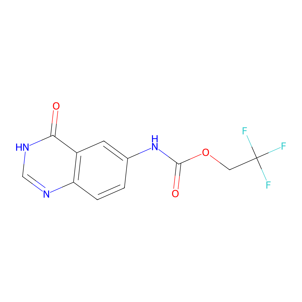 2,2,2-trifluoroethyl N-(4-oxo-1,4-dihydroquinazolin-6-yl)carbamate molecular structure, CAS 2792202-24-3