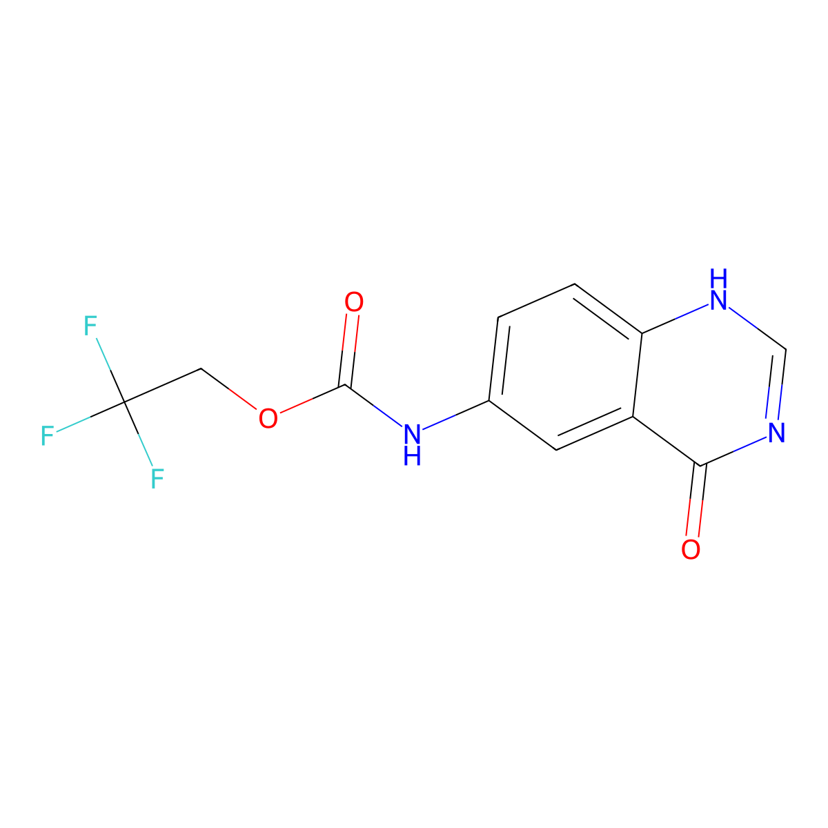 2,2,2-trifluoroethyl N-(4-oxo-1,4-dihydroquinazolin-6-yl)carbamate molecular structure, CAS 2792202-24-3