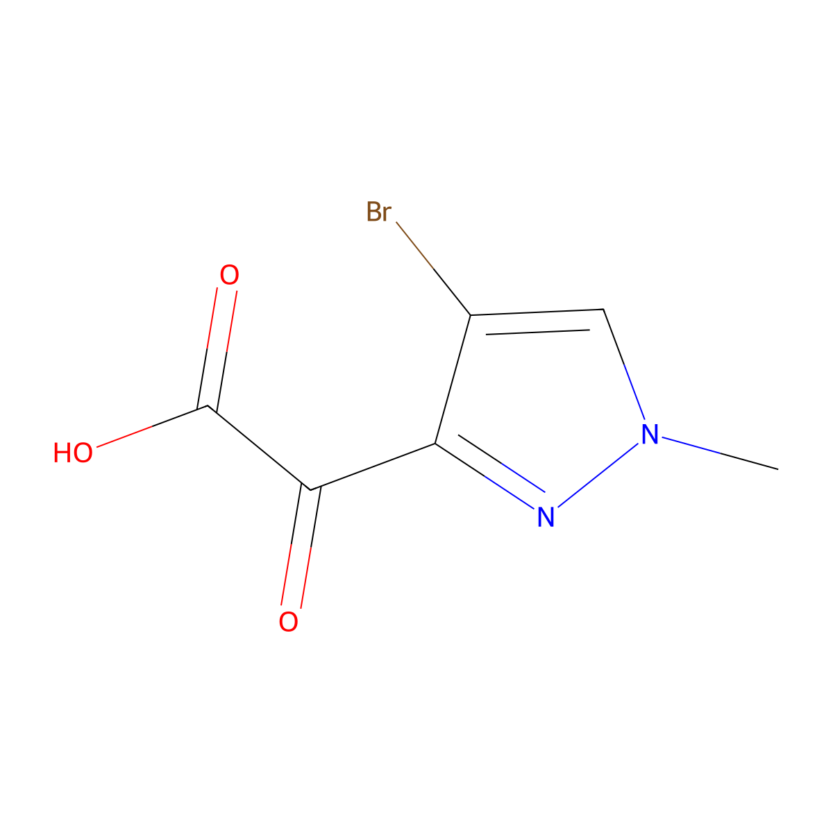 2-(4-bromo-1-methyl-1H-pyrazol-3-yl)-2-oxoacetic acid molecular structure, CAS 2792202-28-7