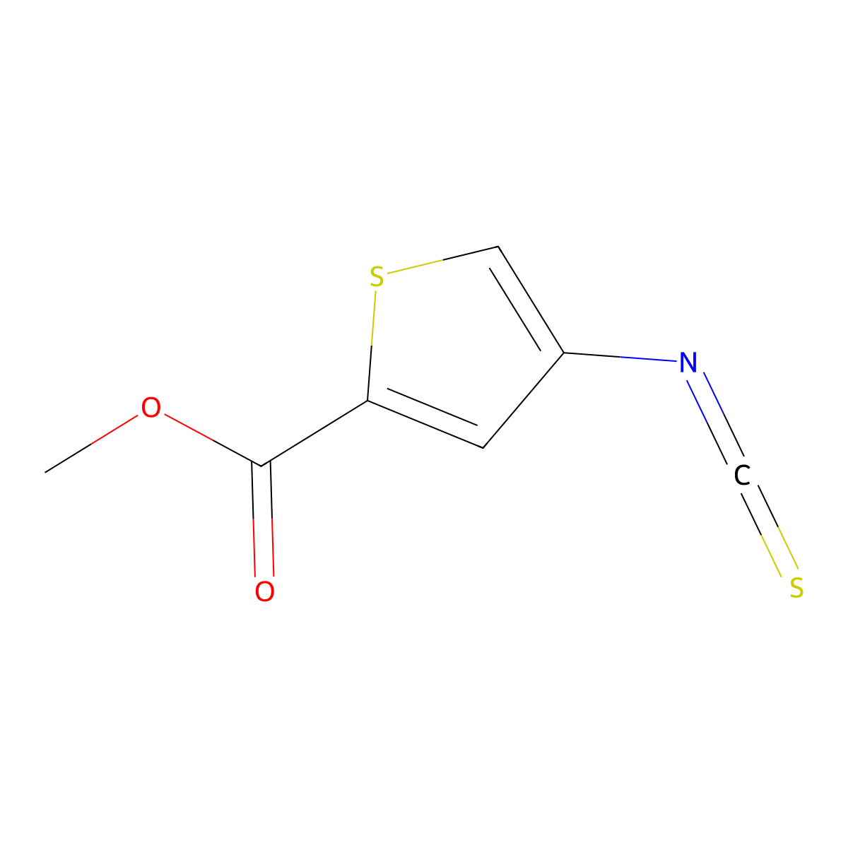 Methyl 4-isothiocyanatothiophene-2-carboxylate molecular structure, CAS 2792217-00-4