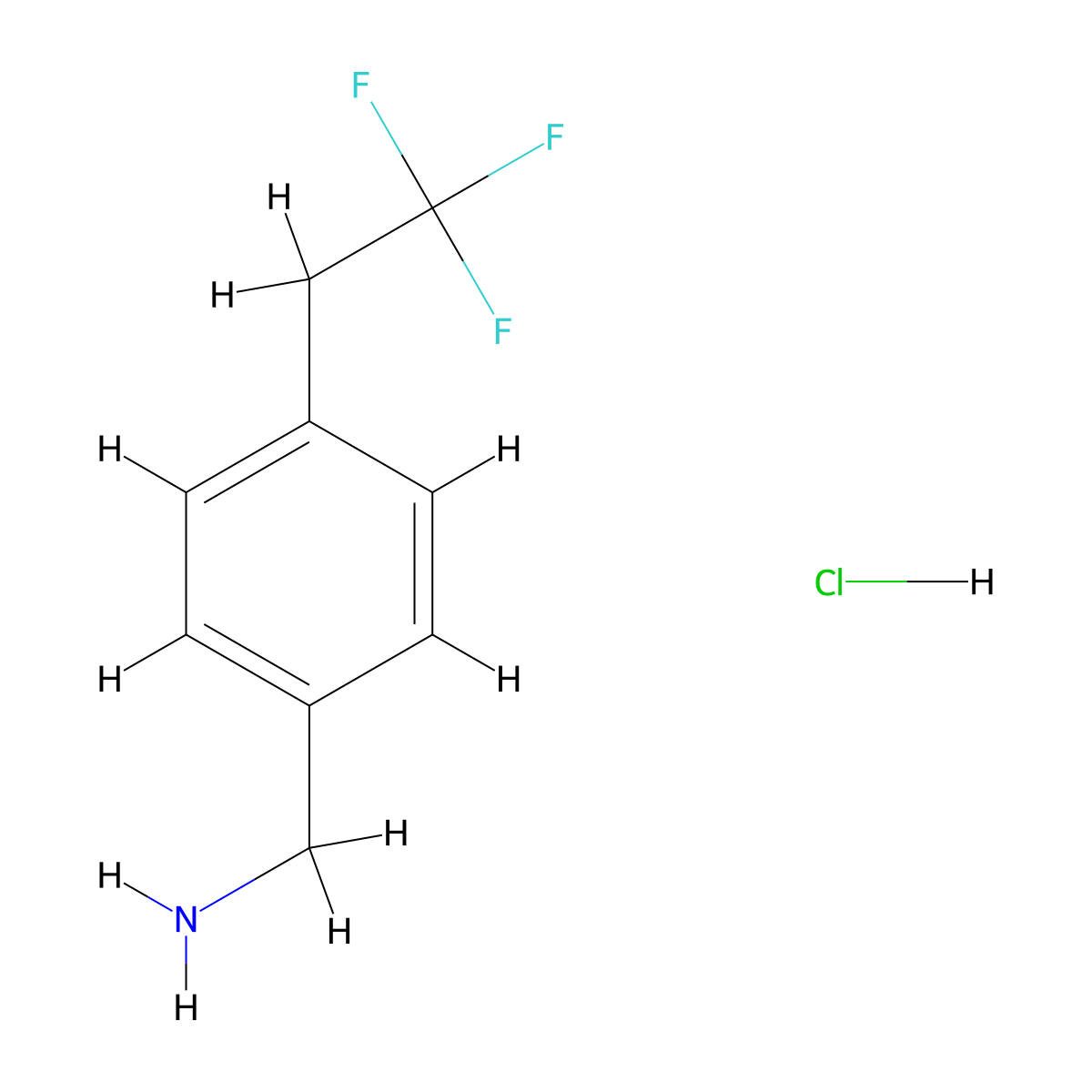 1-[4-(2,2,2-Trifluoroethyl)phenyl]methanaminehydrochloride molecular structure, CAS 2792217-01-5