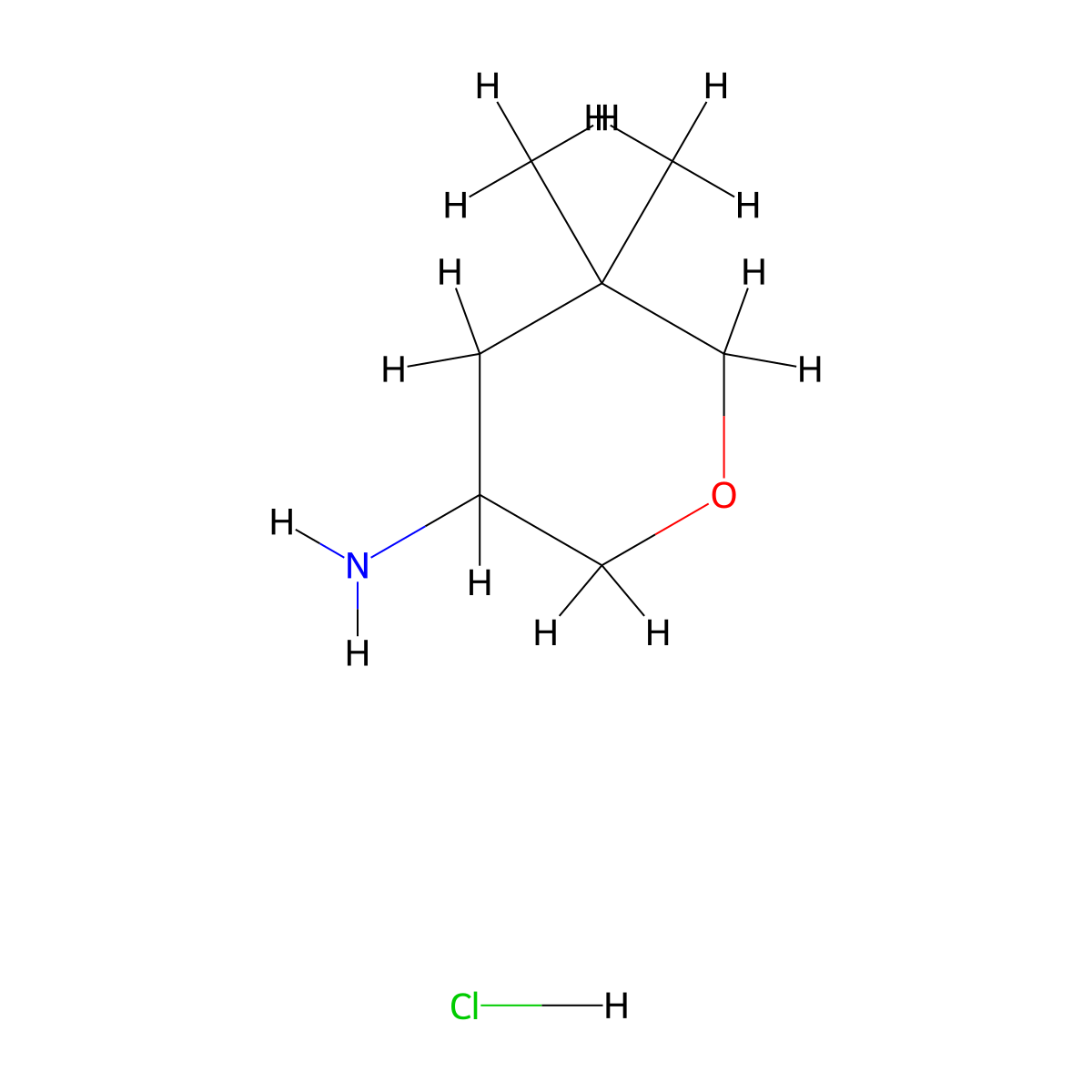 5,5-Dimethyloxan-3-amine hydrochloride molecular structure, CAS 2792217-15-1