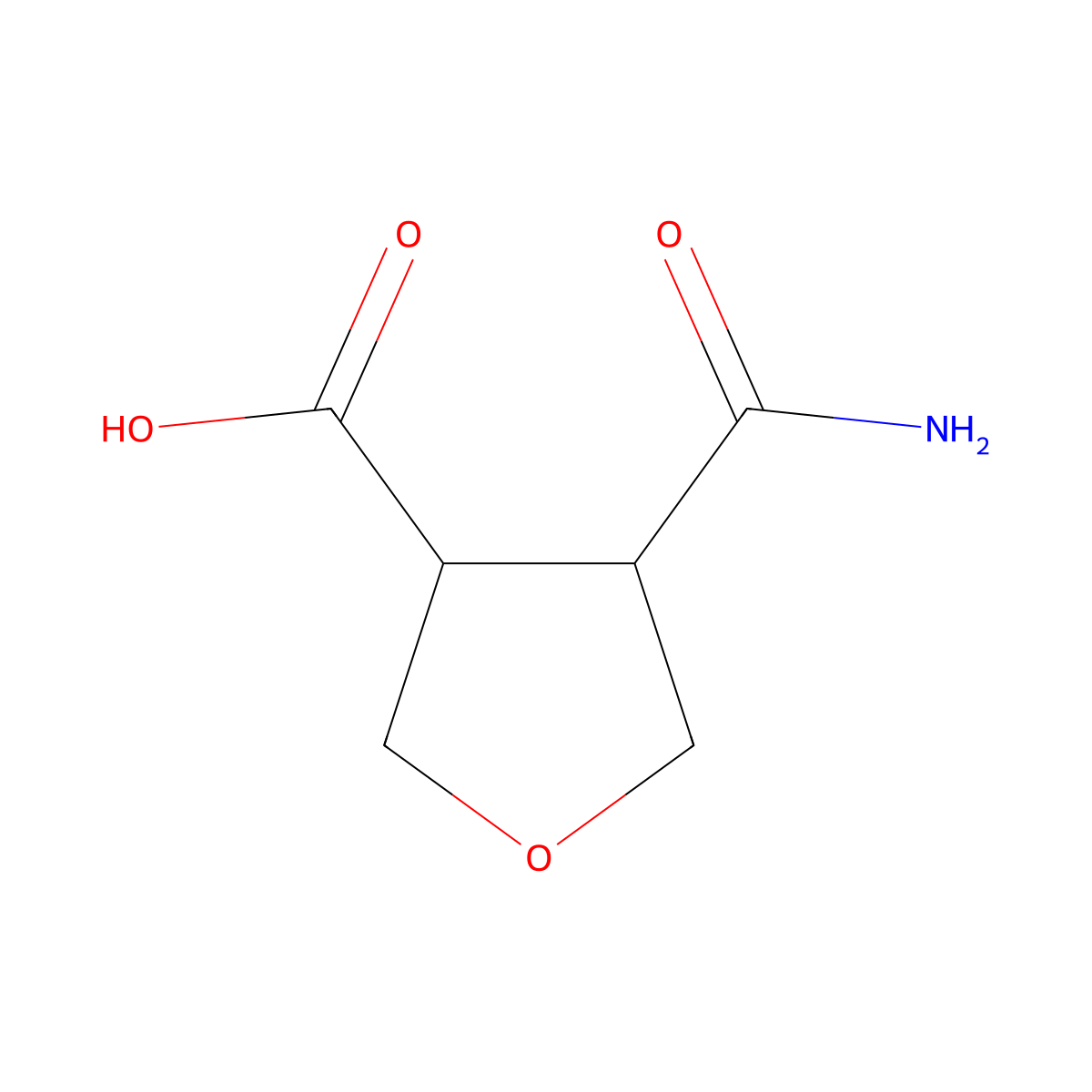 4-Carbamoyloxolane-3-carboxylic acid molecular structure, CAS 2792217-19-5
