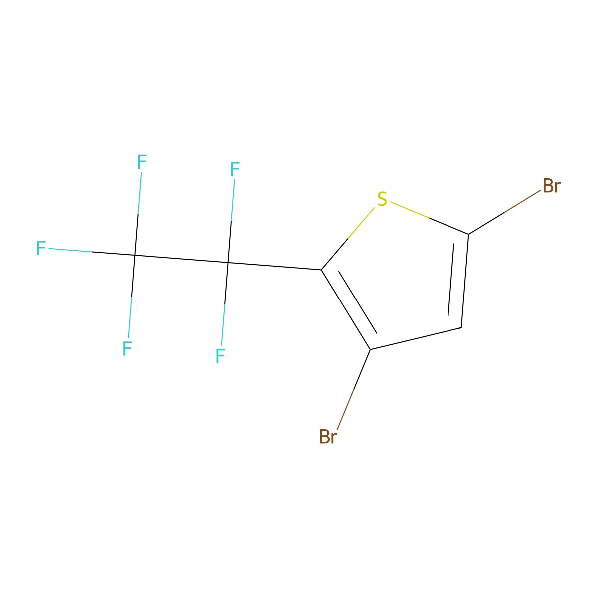 3,5-Dibromo-2-(1,1,2,2,2-pentafluoroethyl)thiophene molecular structure, CAS 2792217-24-2