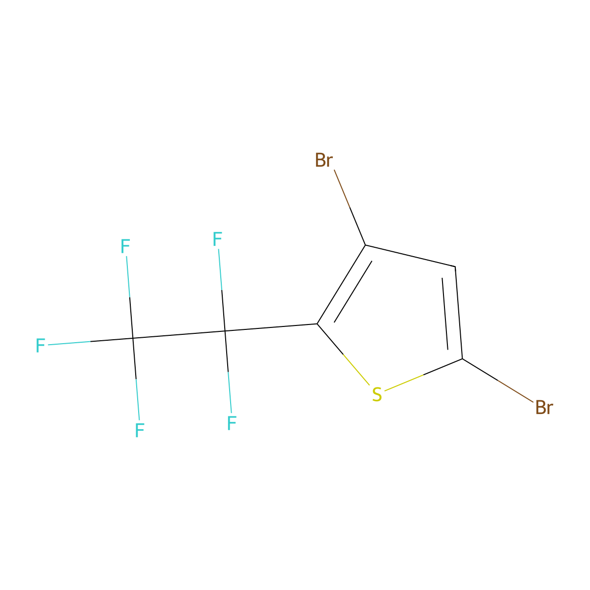 3,5-Dibromo-2-(1,1,2,2,2-pentafluoroethyl)thiophene molecular structure, CAS 2792217-24-2