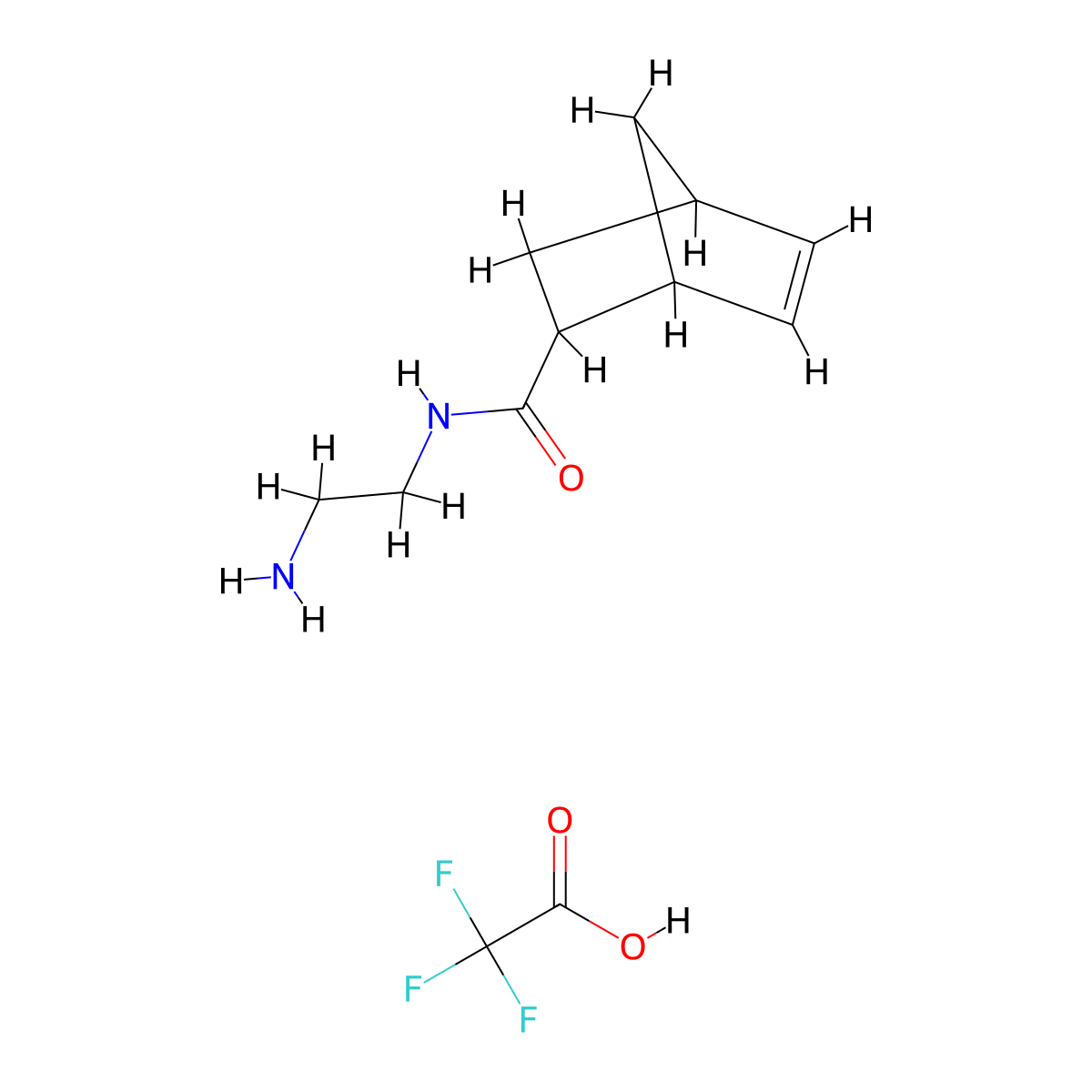 N-(2-aminoethyl)bicyclo(2.2.1)hept-5-ene-2-carboxamide; trifluoroacetic acid molecular structure, CAS 2792217-33-3