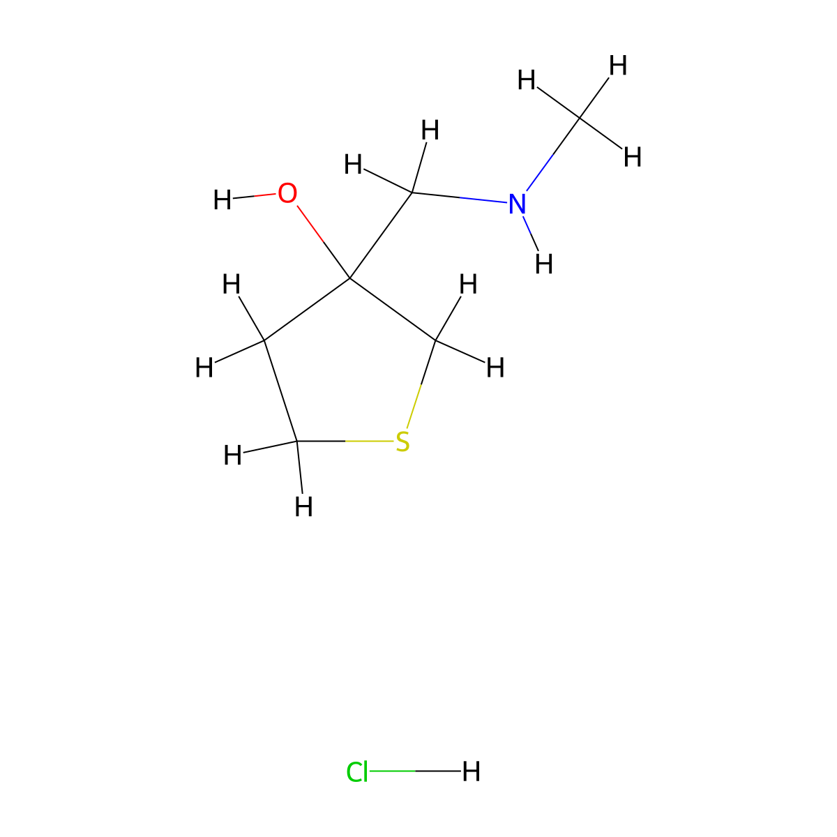 3-[(Methylamino)methyl]thiolan-3-ol hydrochloride molecular structure, CAS 2792217-36-6