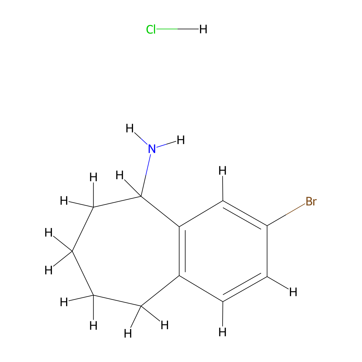 3-bromo-6,7,8,9-tetrahydro-5H-benzo[7]annulen-5-amine hydrochloride molecular structure, CAS 2792217-37-7