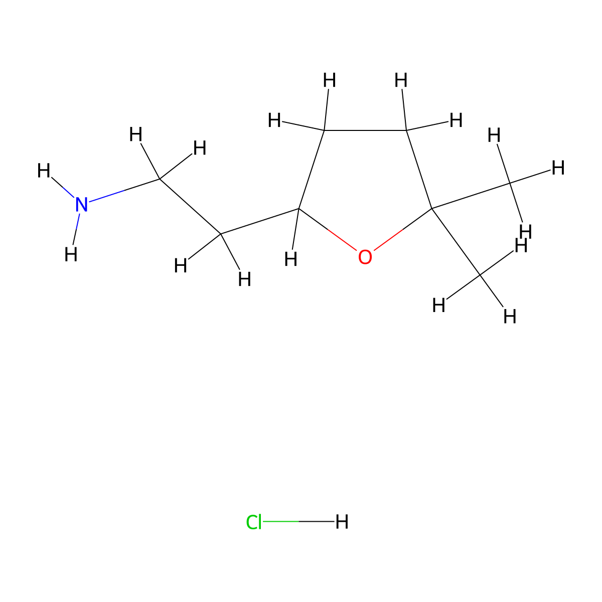 2-(5,5-Dimethyloxolan-2-yl)ethan-1-aminehydrochloride molecular structure, CAS 2792217-38-8