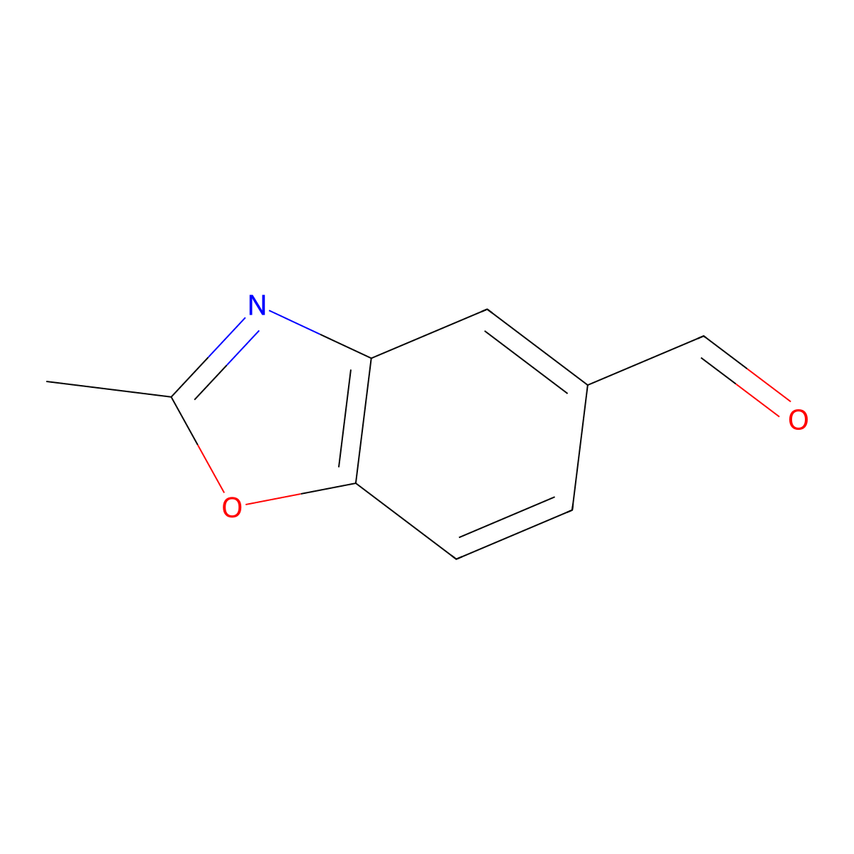 2-Methyl-1,3-benzoxazole-5-carbaldehyde molecular structure, CAS 279226-65-2