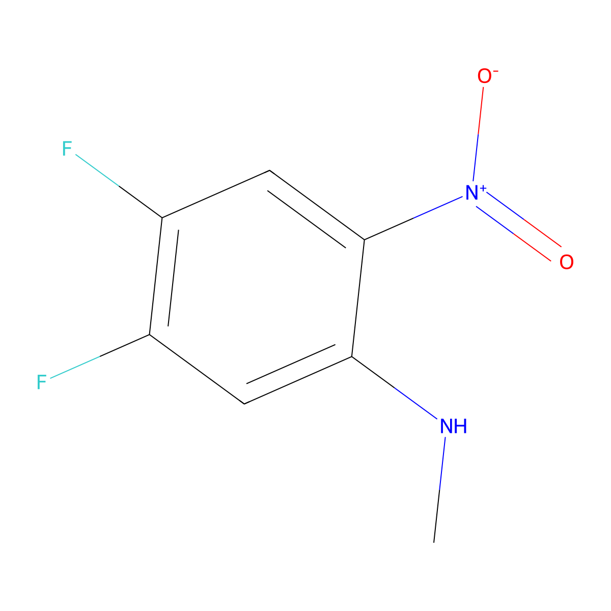 4,5-difluoro-N-methyl-2-nitroaniline molecular structure, CAS 279231-42-4