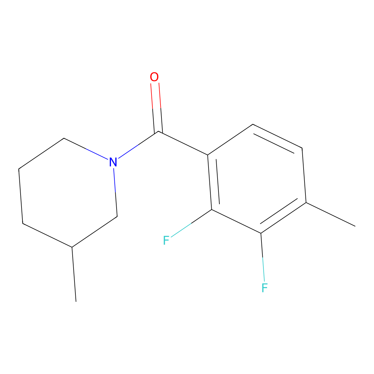 (2,3-Difluoro-4-methylphenyl)(3-methyl-1-piperidinyl)methanone molecular structure, CAS 2792358-70-2