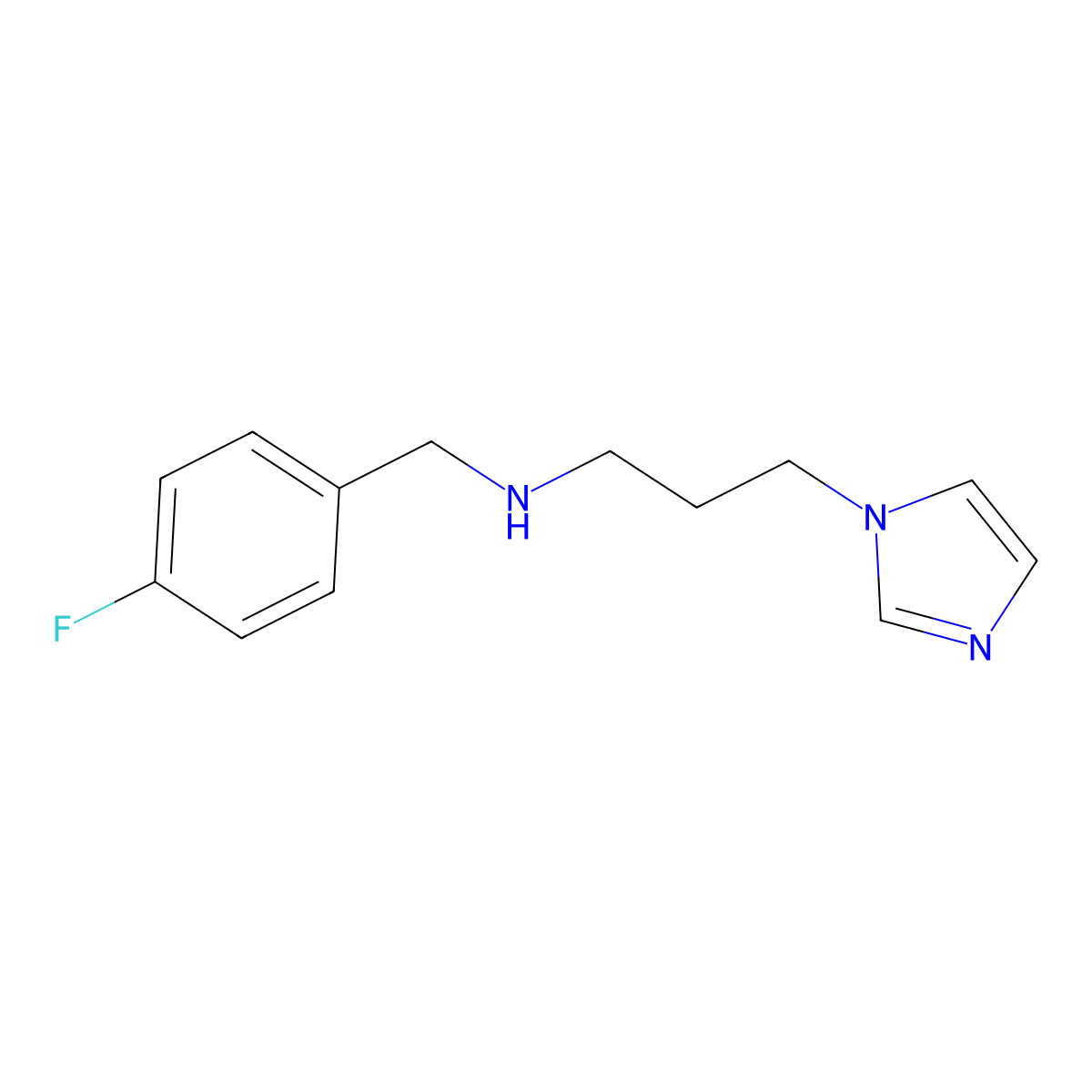 (4-Fluoro-benzyl)-(3-imidazol-1-yl-propyl)-amine molecular structure, CAS 279236-31-6