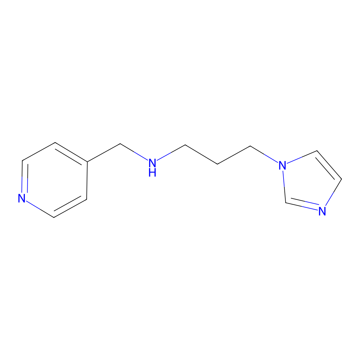 3-(1H-imidazol-1-yl)-N-(4-pyridinylmethyl)-1-propanamine molecular structure, CAS 279236-32-7