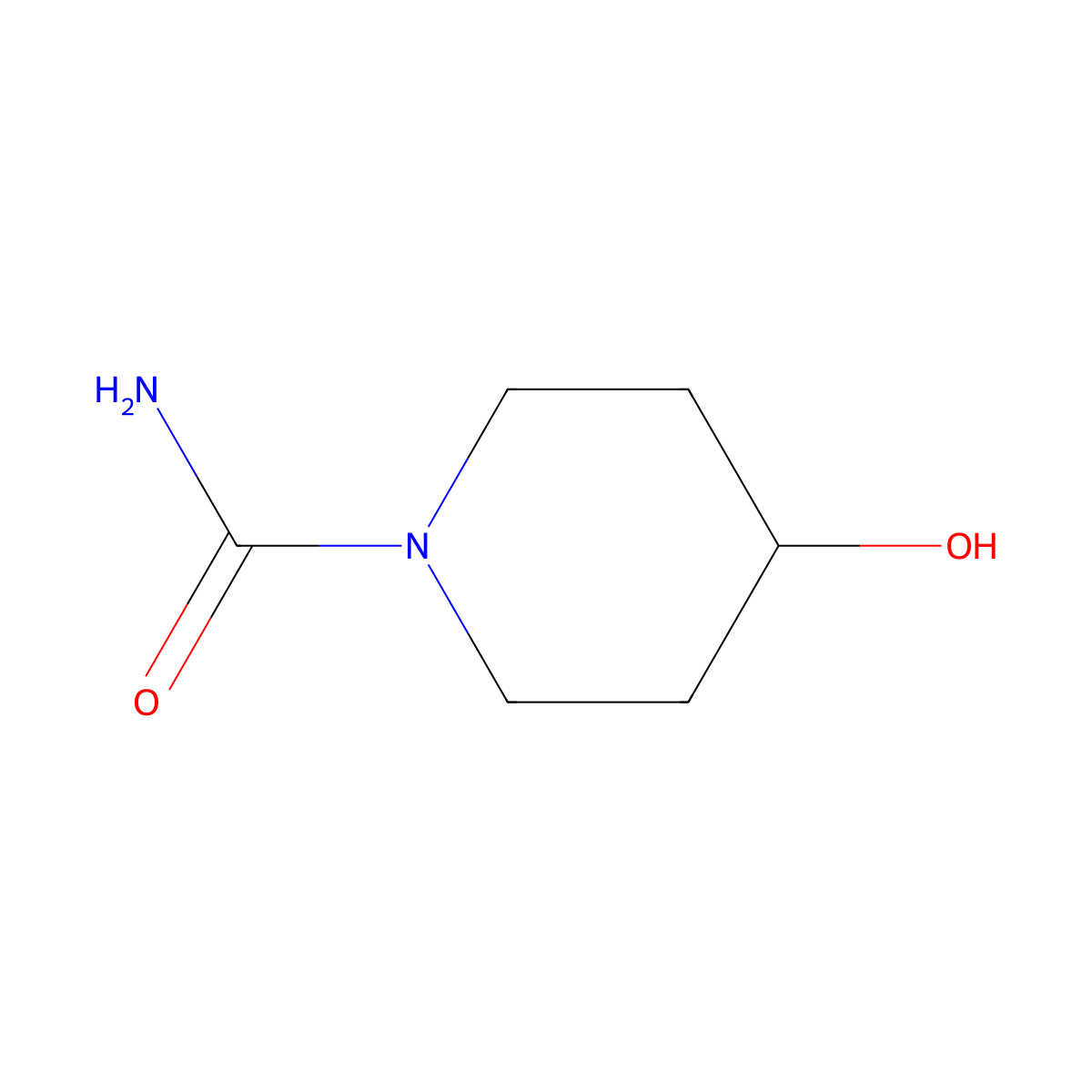 4-Hydroxypiperidine-1-carboxamide molecular structure, CAS 279238-12-9