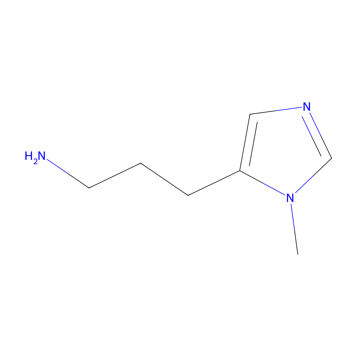 3-(1-methyl-1H-imidazol-5-yl)propan-1-amine molecular structure, CAS 279238-23-2