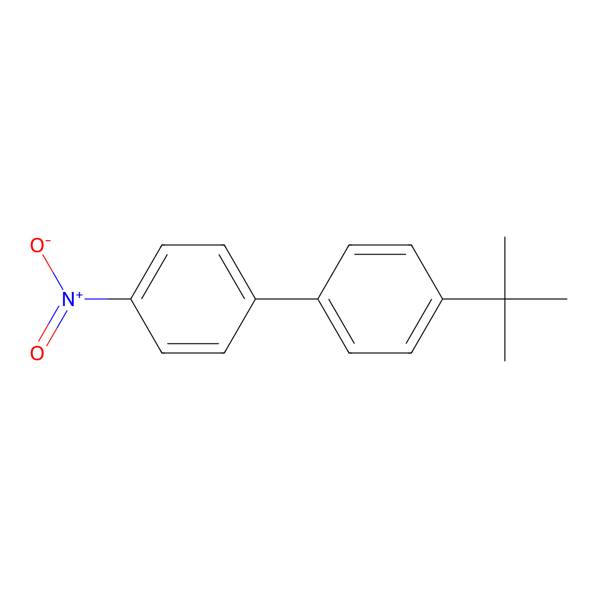 1,1'-Biphenyl, 4-(1,1-dimethylethyl)-4'-nitro- molecular structure, CAS 279242-11-4