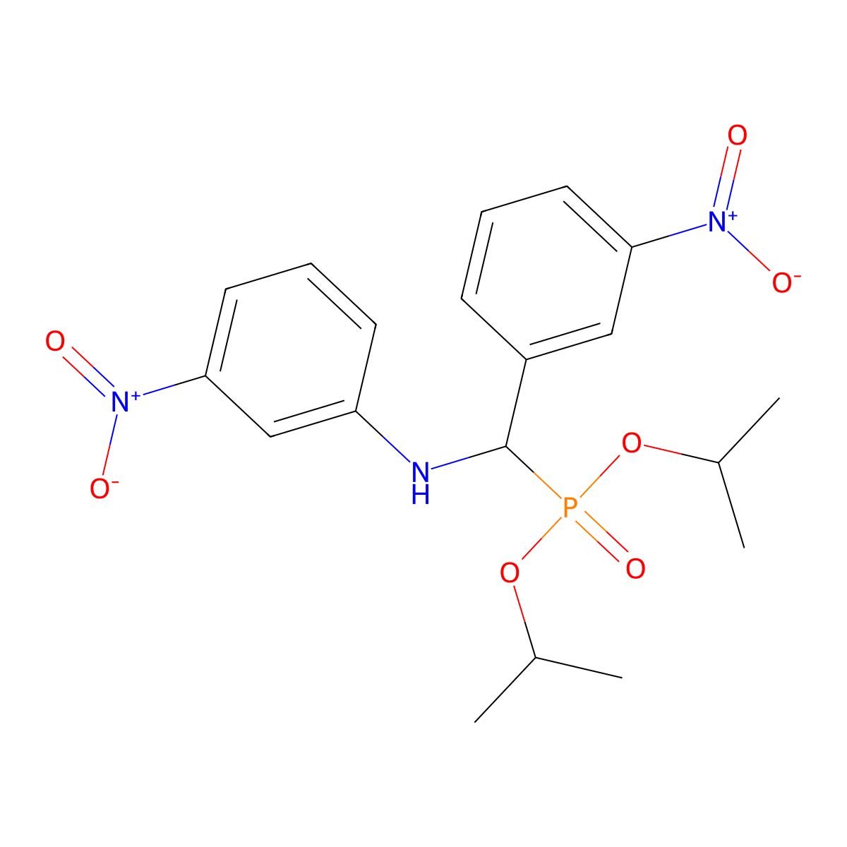 N-[di(propan-2-yloxy)phosphoryl-(3-nitrophenyl)methyl]-3-nitroaniline molecular structure, CAS 279248-26-9