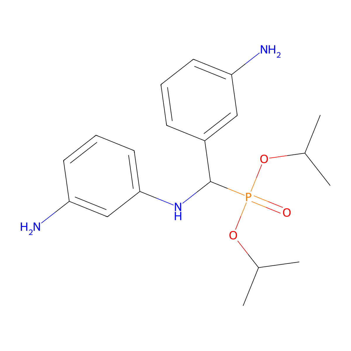 3-N-[(3-aminophenyl)-di(propan-2-yloxy)phosphorylmethyl]benzene-1,3-diamine molecular structure, CAS 279248-31-6