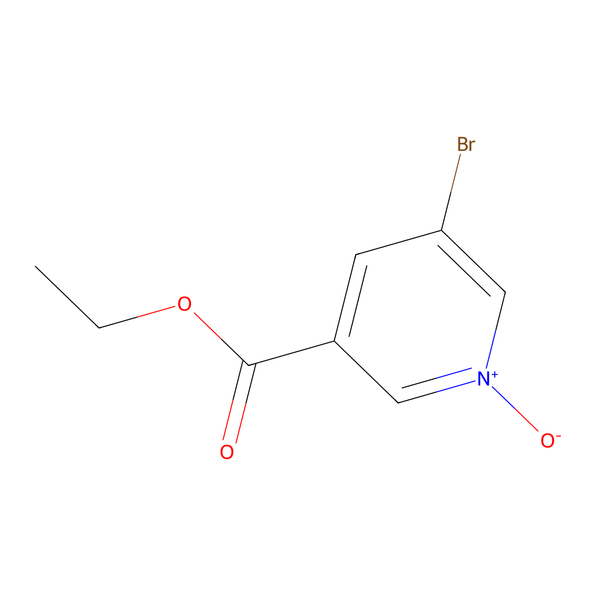 Ethyl 5-bromonicotinate 1-oxide molecular structure, CAS 279248-42-9