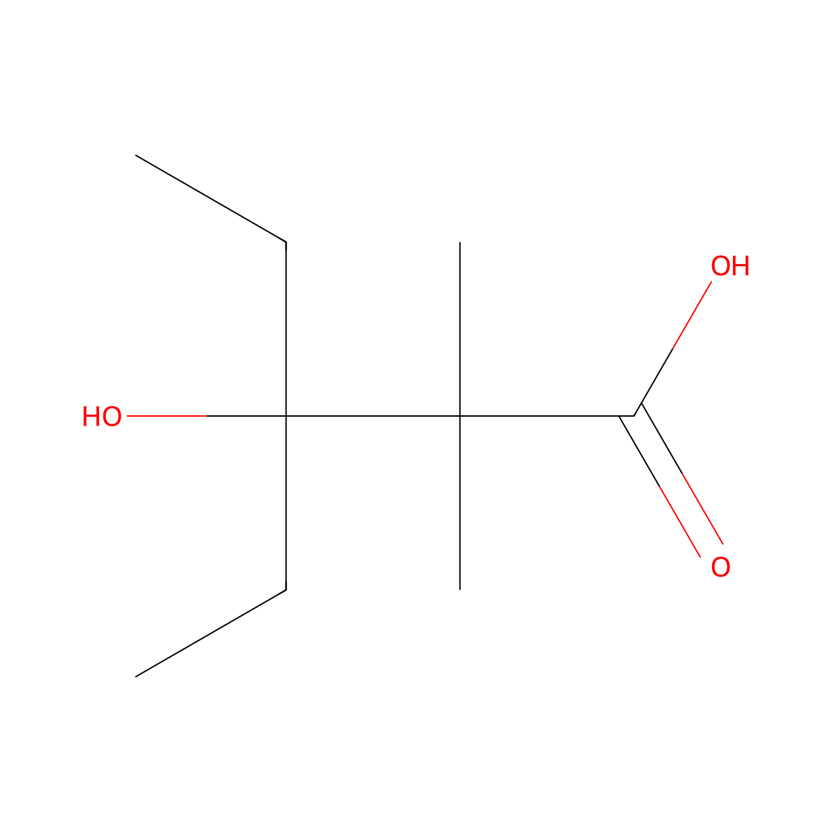 3-Ethyl-3-hydroxy-2,2-dimethylpentanoic acid molecular structure, CAS 27925-39-9