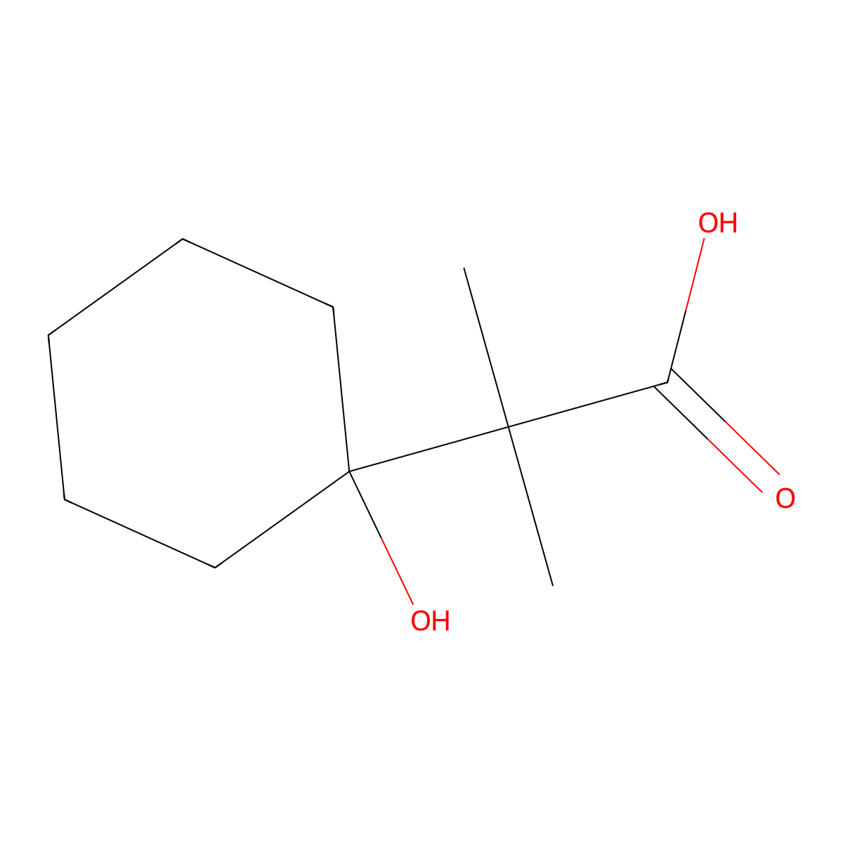 2-(1-Hydroxycyclohexyl)-2-methylpropanoic acid molecular structure, CAS 27925-40-2