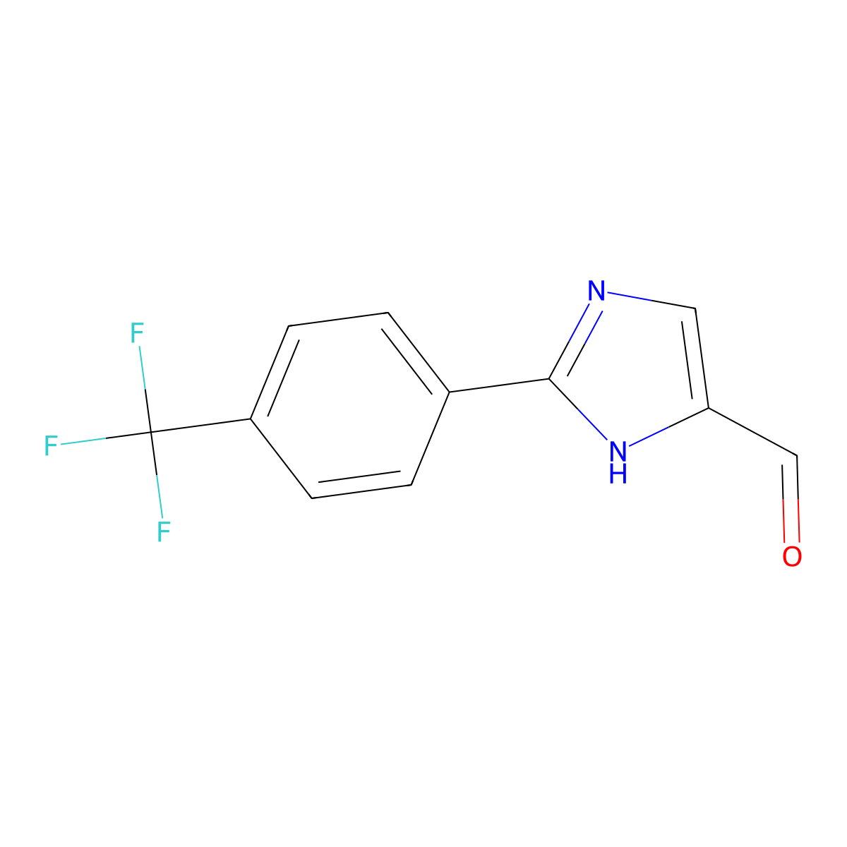 2-(4-(Trifluoromethyl)phenyl)-1H-imidazole-5-carbaldehyde molecular structure, CAS 279251-13-7