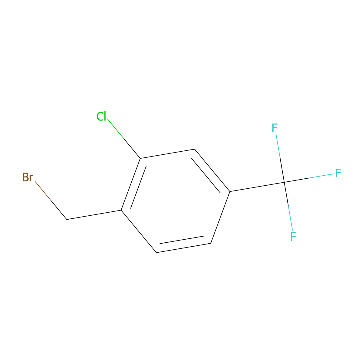1-(Bromomethyl)-2-chloro-4-(trifluoromethyl)benzene molecular structure, CAS 279252-26-5