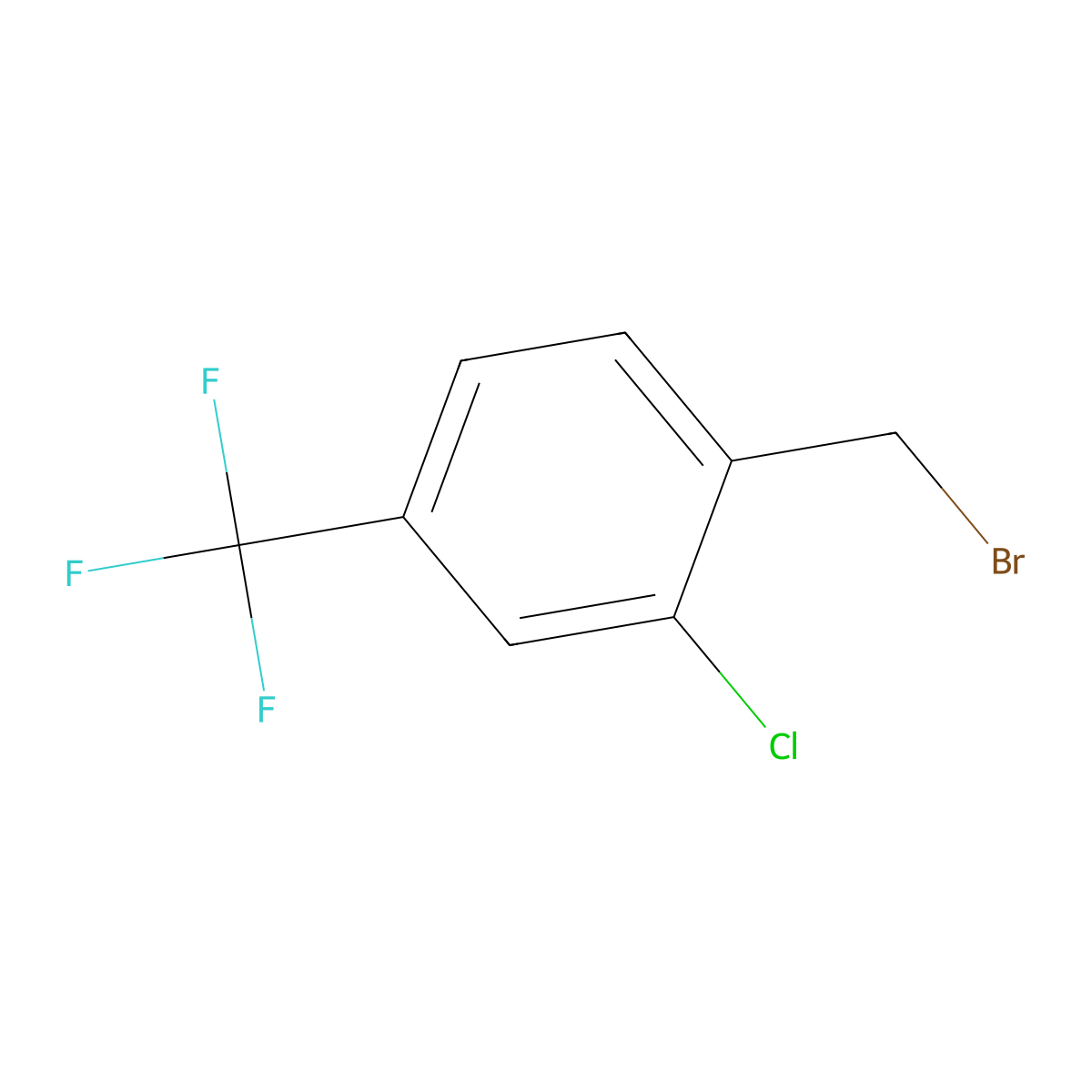 1-(Bromomethyl)-2-chloro-4-(trifluoromethyl)benzene molecular structure, CAS 279252-26-5