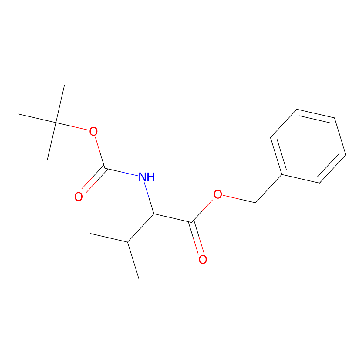 (R)-benzyl 2-((tert-butoxycarbonyl)amino)-3-methylbutanoate molecular structure, CAS 279255-85-5