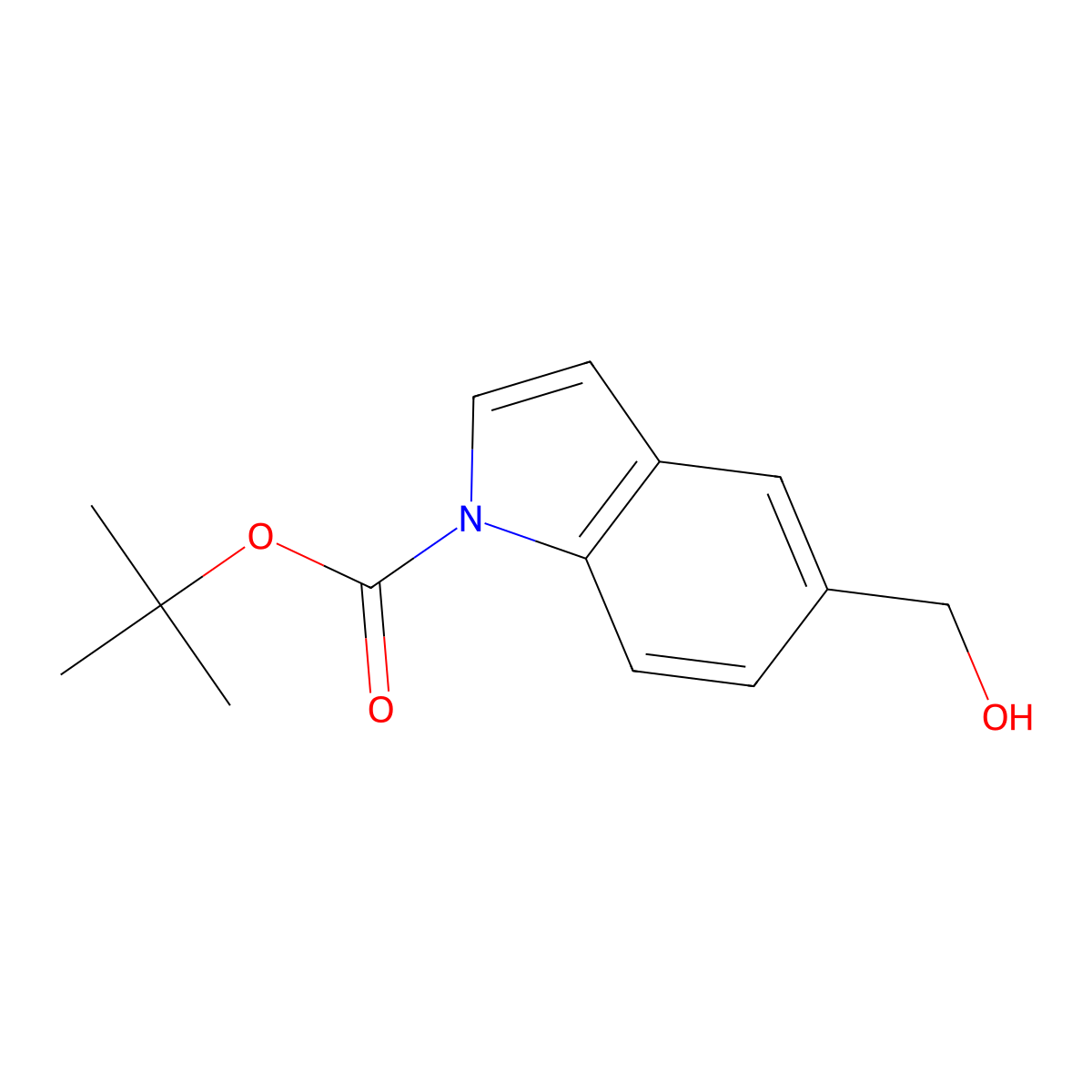 tert-butyl 5-(hydroxymethyl)-1H-indole-1-carboxylate molecular structure, CAS 279255-90-2