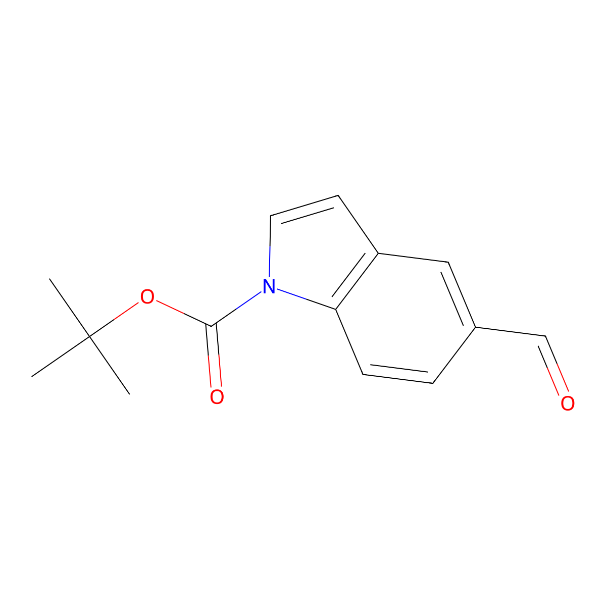 tert-Butyl 5-formyl-1H-indole-1-carboxylate molecular structure, CAS 279256-09-6
