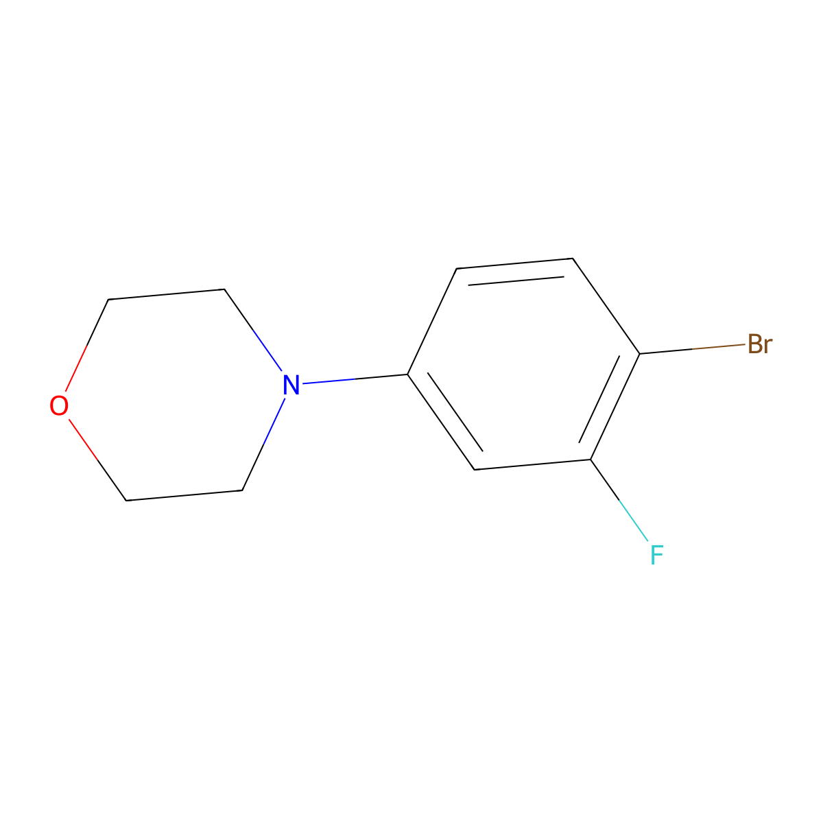 4-(4-Bromo-3-fluorophenyl)morpholine molecular structure, CAS 279261-83-5