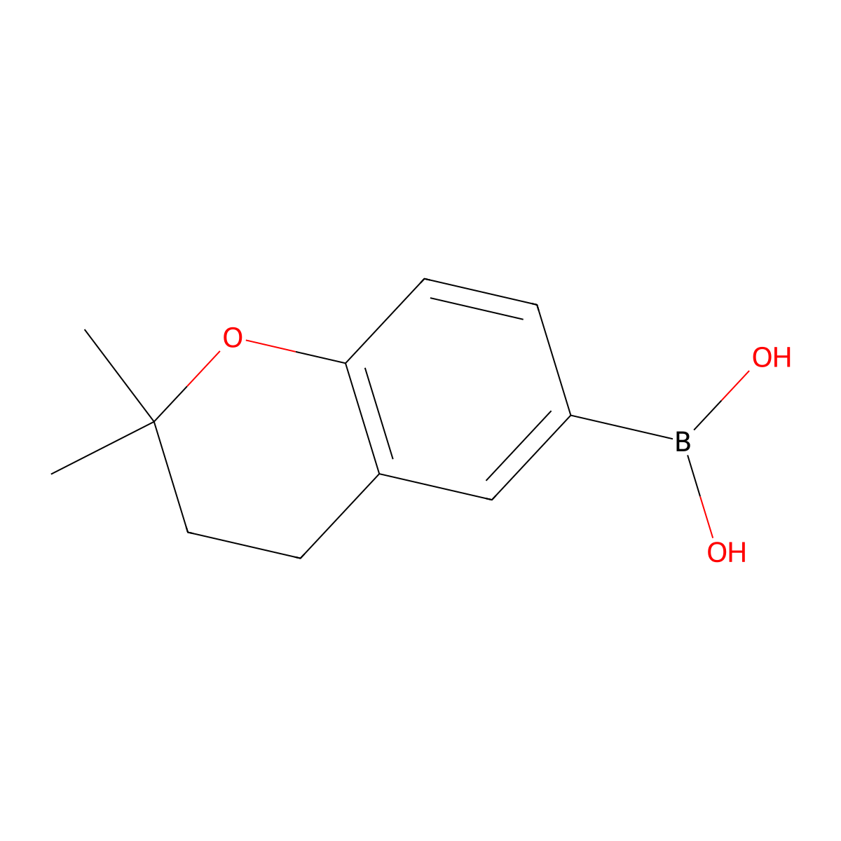 B-(3,4-Dihydro-2,2-dimethyl-2H-1-benzopyran-6-yl)boronic acid molecular structure, CAS 279261-86-8