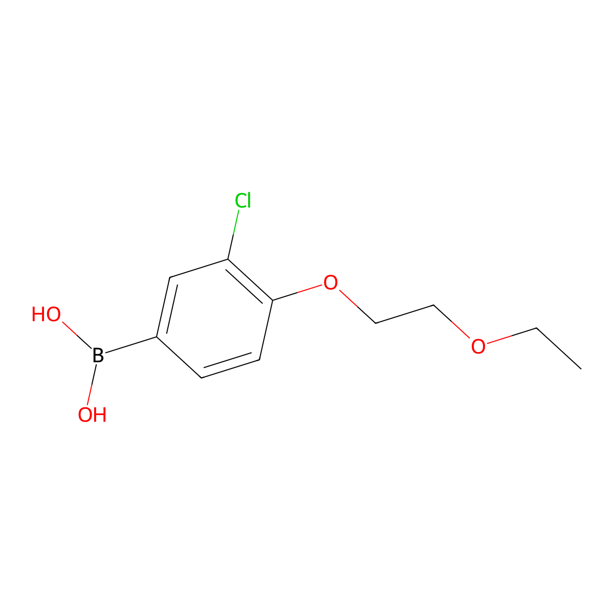 (3-Chloro-4-(2-ethoxyethoxy)phenyl)boronic acid molecular structure, CAS 279261-91-5
