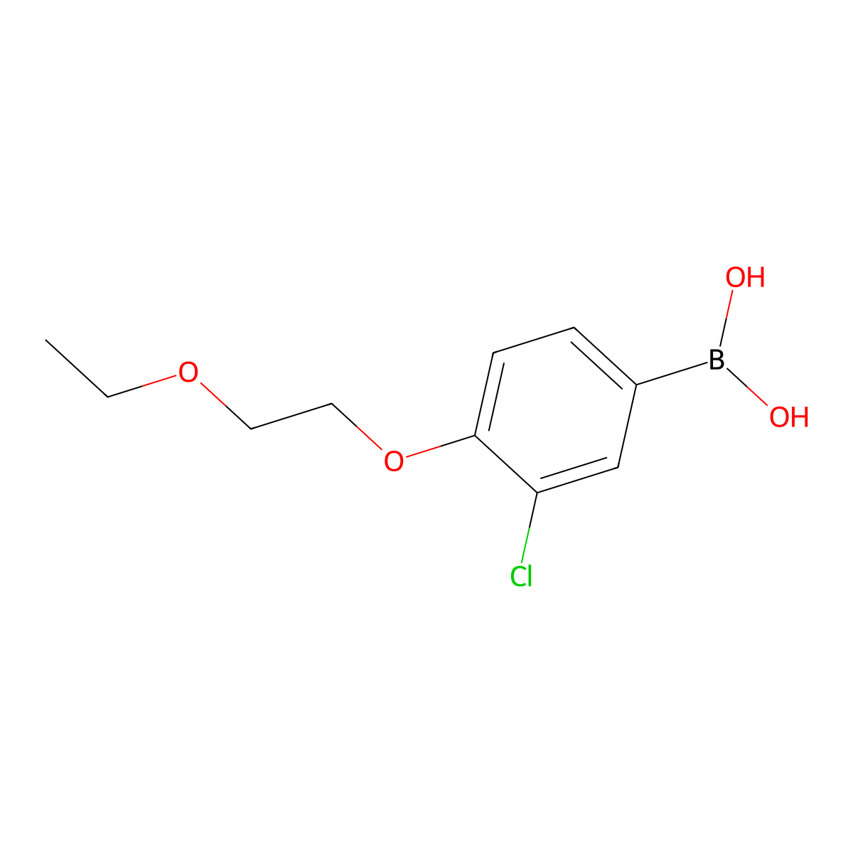 (3-Chloro-4-(2-ethoxyethoxy)phenyl)boronic acid molecular structure, CAS 279261-91-5