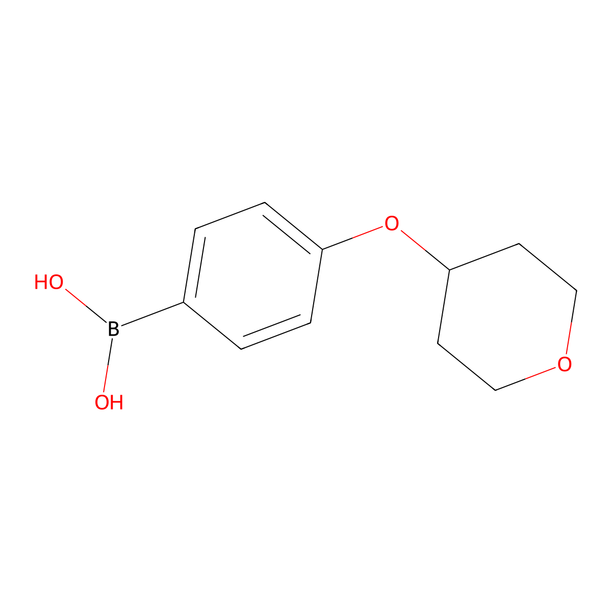 [4-(Oxan-4-yloxy)phenyl]boronic acid molecular structure, CAS 279261-92-6