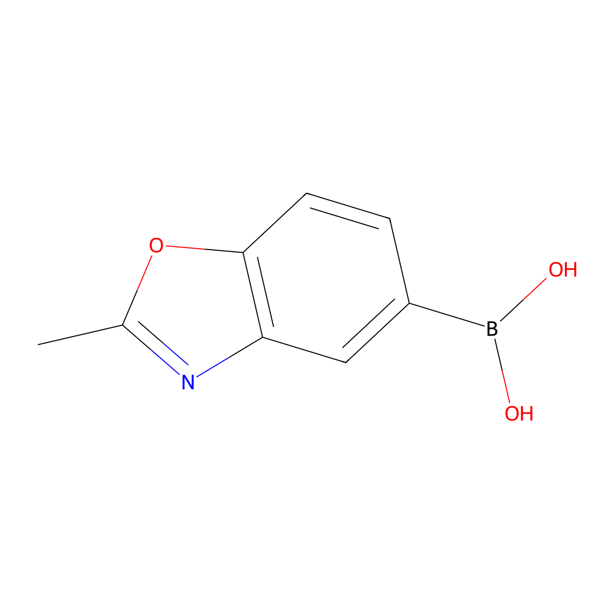 (2-Methylbenzo[D]oxazol-5-YL)boronic acid molecular structure, CAS 279262-85-0