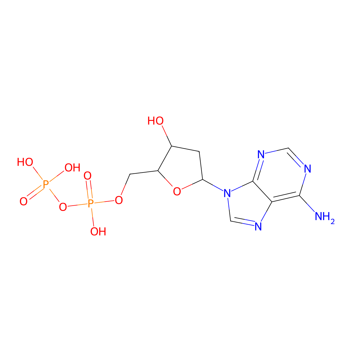 dADP molecular structure, CAS 2793-06-8